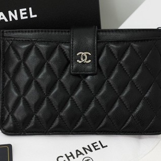 [CHANEL] 샤넬 클래식 램스킨 카드홀더 파우치 장지갑