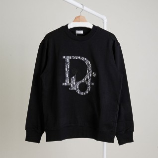 [DIOR] 크리스찬 디올 자수 오블리크 로고 코튼 저지 맨투맨 티셔츠