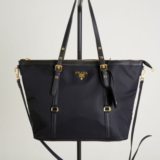[PRADA] 프라다 나일론 포코노 사피아노 레더 토트백