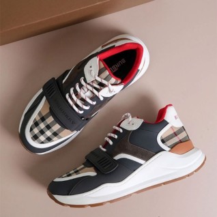 [BURBERRY] 버버리 클래식 체크 밸크로 스니커즈