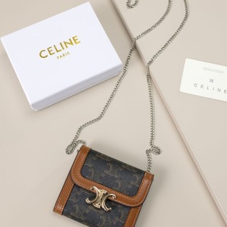 셀린느 [Celine] 수입프리미엄급 스몰 트리옹프 지갑 체인 스트랩
