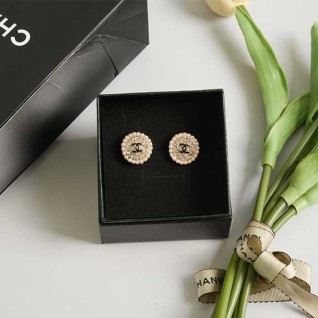 [CHANEL] 샤넬 CC 펄 비쥬 이어링 귀걸이