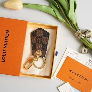[LOUIS VUITTON] 루이비통 금장 스퀘어 다미에 키 홀더