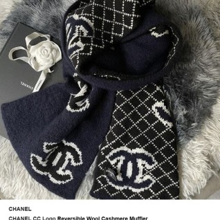 샤넬 CC 로고 리버서블 캐시미어 머플러